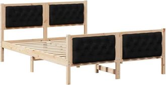 vidaXL Estructura De Cama Negro 140 X 200 Cm Madera De Pino Macizo Vidaxl