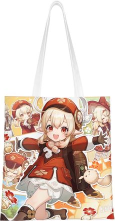 Generic 40.6 X 38.0 cm Canvas Totes Hand Shopping Bag With All Roles Print Genshin Impression For Daily Impact Shopping Shoulder Bag