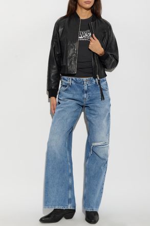AllSaints Leather Jacket Orten, Womens, Black