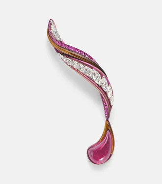 Kamyen Jewellery Titanium brooch with gemstones