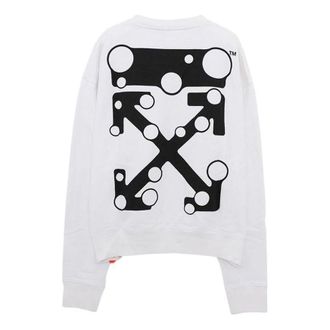 Off-white Mens Off-White Logo Arrow Pattern Pullover Loose Fit White OMBA035F21FLE0020110
