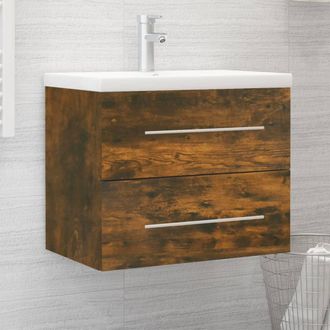 vidaXL Vidaxl - Mueble De Ba&ntilde;o Con Lavabo Madera Contrachapada Roble Ahumado
