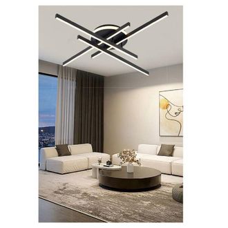 Trade Shop Trade Shop Traesio - Trade Shop - Plafoniera A Led 45 W Nero Da Soffitto Lampadario Luce 6500k 4000k 3000k Pn-21n