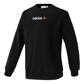 adidas originals Linear Crew logo Printing Casual Sports Black FT9281
