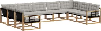 vidaXL Conjunto De Sof&aacute;s De Exterior 9 Uds. Blanco Y Gris Claro Vidaxl