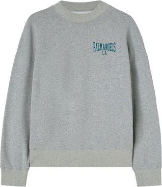 Palm Angels logo-print cotton sweatshirt - men - Cotton - M - Grey
