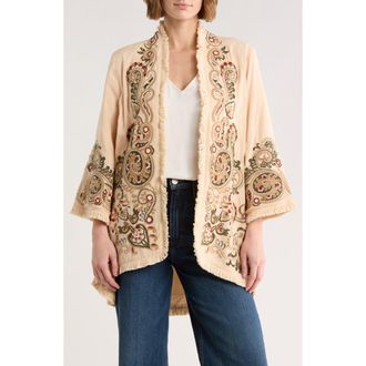 Area Stars Paisley Embroidered Tunic in Tan at Nordstrom Rack, Size X-Small