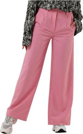 Minimum Lessa Roze Broeken - Dames - Wijde Broeken - Roze - XS - Polyester - Broeken