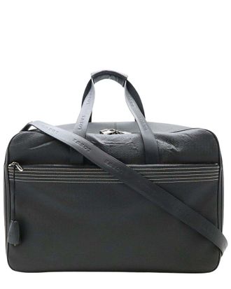 Loewe Black Pvc & Leather Repeat Anagram Boston Bag (Authentic Pre-Loved)