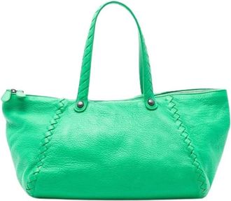 Bottega Veneta Pre-owned Tote Bag - Dames - Vintage Schoudertas - Groen - ONE Size - Leer - Vintage