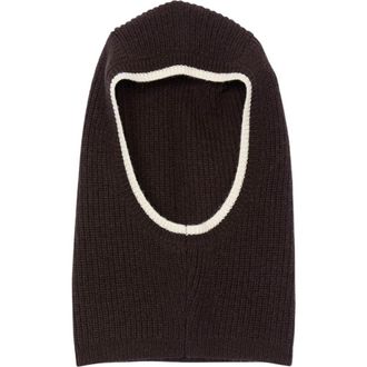 Sandro Ribbed wool balaclava in Brown at Nordstrom