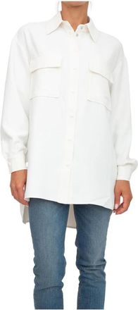 Twinset Witte Overhemd - Dames - Overhemden - Wit - XS - Polyester - Overhemden