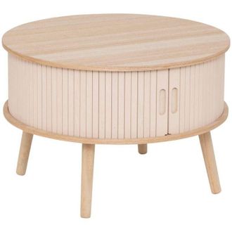 Atmosphera Tavolino a 2 ante nysos beige 60x60x40,7cm Atmosphera cr&eacute;ateur dint&eacute;rieur
