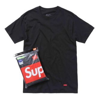SUPREME x Hanes FW26 Tagless T-Shirts (3 Pack) Black SUP-FW26-035-BLK