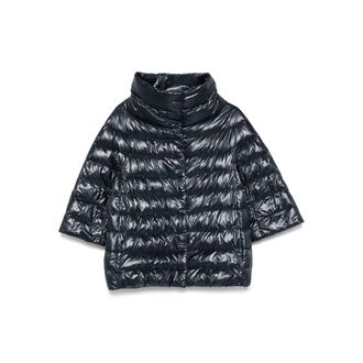 Herno Blue Quilted Mock Collar Jacket