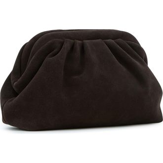 Reiss Mia Suede Frame Clutch in Chocolate at Nordstrom