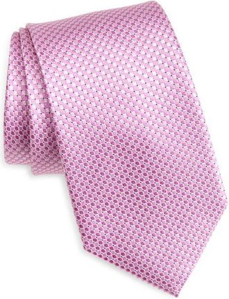 Nordstrom Solid Textured Silk Tie in Pink at Nordstrom