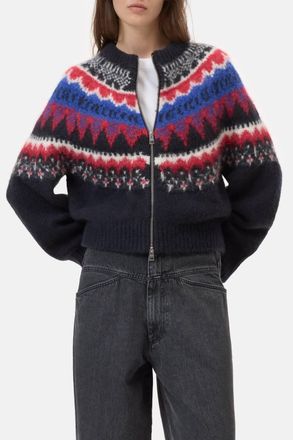 Closed Womens Jacquard Cardigan In Cosmic Grey