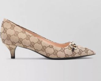 Gucci gg motif pumps kitten heel metal detail