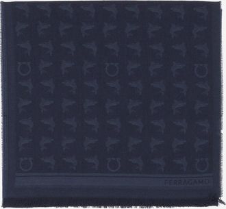 Ferragamo Woln sjaal met patroonontwerp