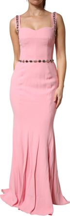 Dolce & Gabbana Unisex Embellished Mermaid Gown Pink