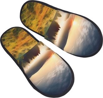 Generic Cotton Slippers Sunrise Nature Scenery Cotton Slippers Lightweight Shoes For Big Kid Outdoor Christmas M