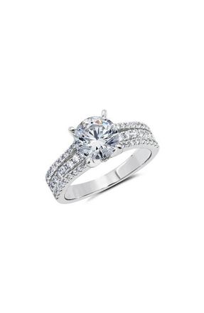 Crislu Cubic Zirconia Stack Ring in Platinum at Nordstrom, Size 9