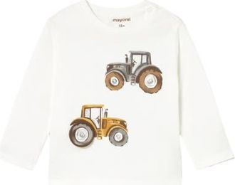 MAYORAL Interactive Tractor T-Shirt in White at Nordstrom, Size 18M
