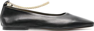 MARIA LUCA chain-link detail ballerina shoes - women - Calf Leather/Calf Leather/Calf Leather - 37.5 - Black
