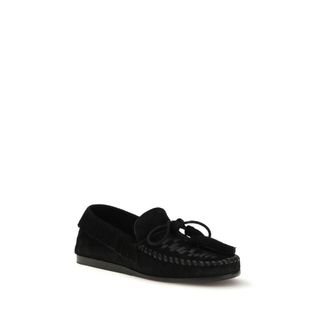 Isabel Marant Womens Black Calf Leather Bos Taurus Slip-On Loafers