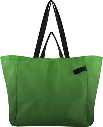 Generic Green Gradient pattern Reusable Canvas Tote Bag, Heavy Duty Grocery Shopping Bag with Hard Bottom Large Capacity Double Handles Work Groceries Travel
