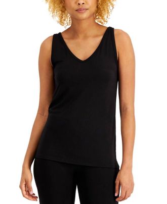 Alfani Womens Ultra Soft Modal Tank Top In Classic Black