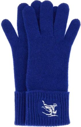 Burberry Geborduurde Gebreide Handschoenen - Dames - Handschoenen - Blauw - ONE Size - Accessoires