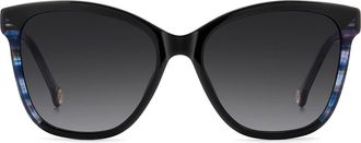 Carolina Herrera 56mm Gradient Butterfly Sunglasses in Black/Dark Grey at Nordstrom