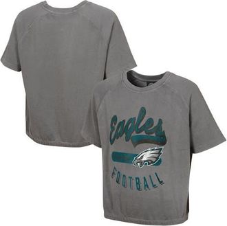 Outerstuff Womens Gray Philadelphia Eagles Mineral Wash Short Sleeve Top at Nordstrom, Size X-Small