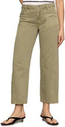 Sanctuary District High Waist Barrel Leg Ankle Jeans in Bamboo at Nordstrom, Size 25