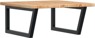 vidaXL Vidaxl - Estante De Lavabo De Pared De Acero Y Madera Maciza De Roble