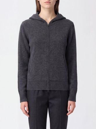 Max Mara Felpa con cappuccio e zip in puro cashmere