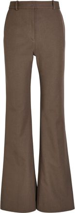 Joseph Tafira Flared-leg Stretch-twill Trousers - Brown Light - 44 (UK16 / XL)