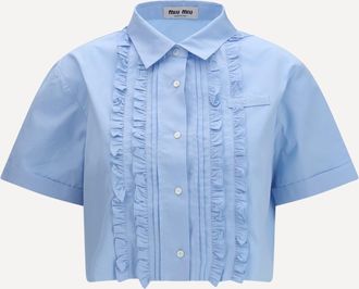 Miu Miu Poplin Shirt with ruffle details Female 40