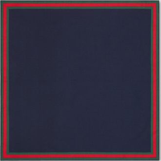 Gucci Cotton Silk Pocket Square With Web
