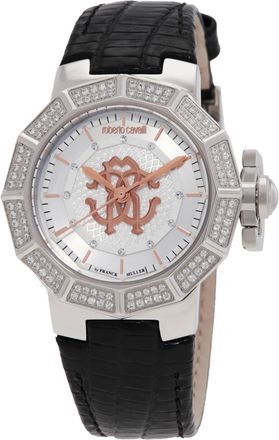 Roberto Cavalli by Franck Muller Quartz Crystal Silver Dial Ladies Watch