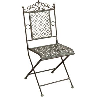 Biscottini International Biscottini - Sedie da Giardino in Ferro Battuto L41,5xPR49,5xH96,5 - Sedie da Esterno Vintage - Arredo Giardino e Terrazzo - Sedia Ferro Battuto