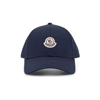 Moncler Caps, male, Blue, Size: ONE SIZE Gabardine Baseball Cap