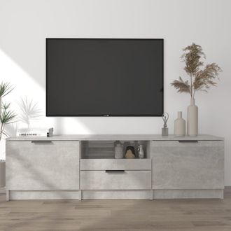 Berkfield Home TV Cabinet Concrete Grey 140x35x40 cm Engineered Wood | Size: 140 x 35 x 40 cm