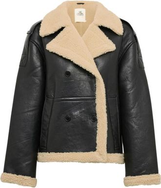 Karen by Simonsen Kleo KB Jas - Dames - Leren en Su&egrave;de Jassen - Zwart - XL - Leer - Jassen