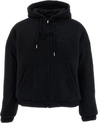 Arte Black Boiled Wool Hooded Jacket