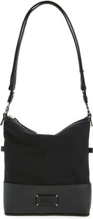 Maison Margiela Small 5AC Canvas & Leather Hobo Bag in Black at Nordstrom