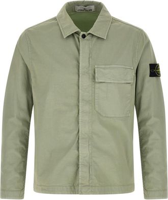 Stone Island Green Garment-dyed Overshirt