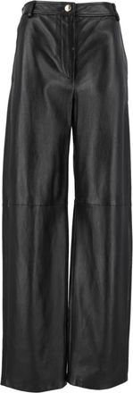 Max Mara Pantalones de piel Legno - Trousers - Mujer - Negro - 2XS